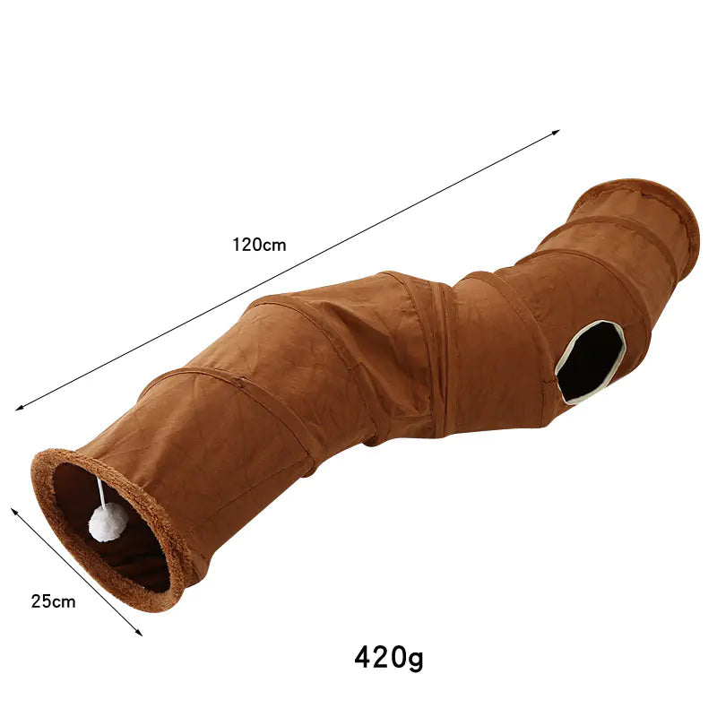 Tunnel en suédine double couche pour chat – PlayCave™