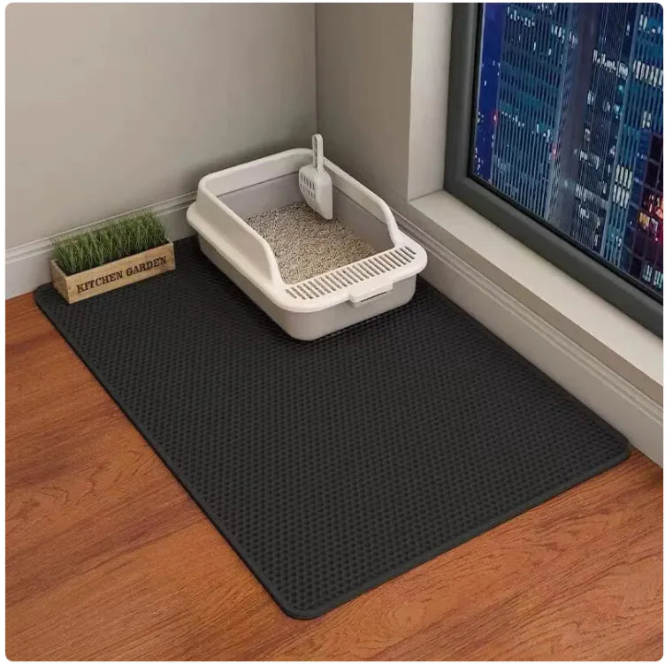 Tapis double couche anti-dérapant pour litière – CleanStep™